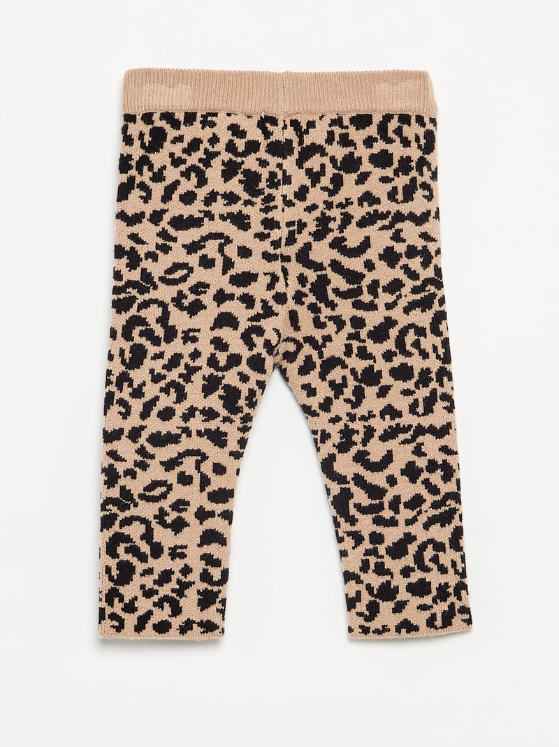 Legging estampado de punto compacto Beige - Kiabi