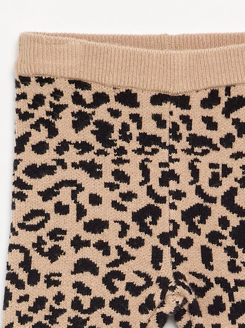 Legging estampado de punto compacto Beige - Kiabi