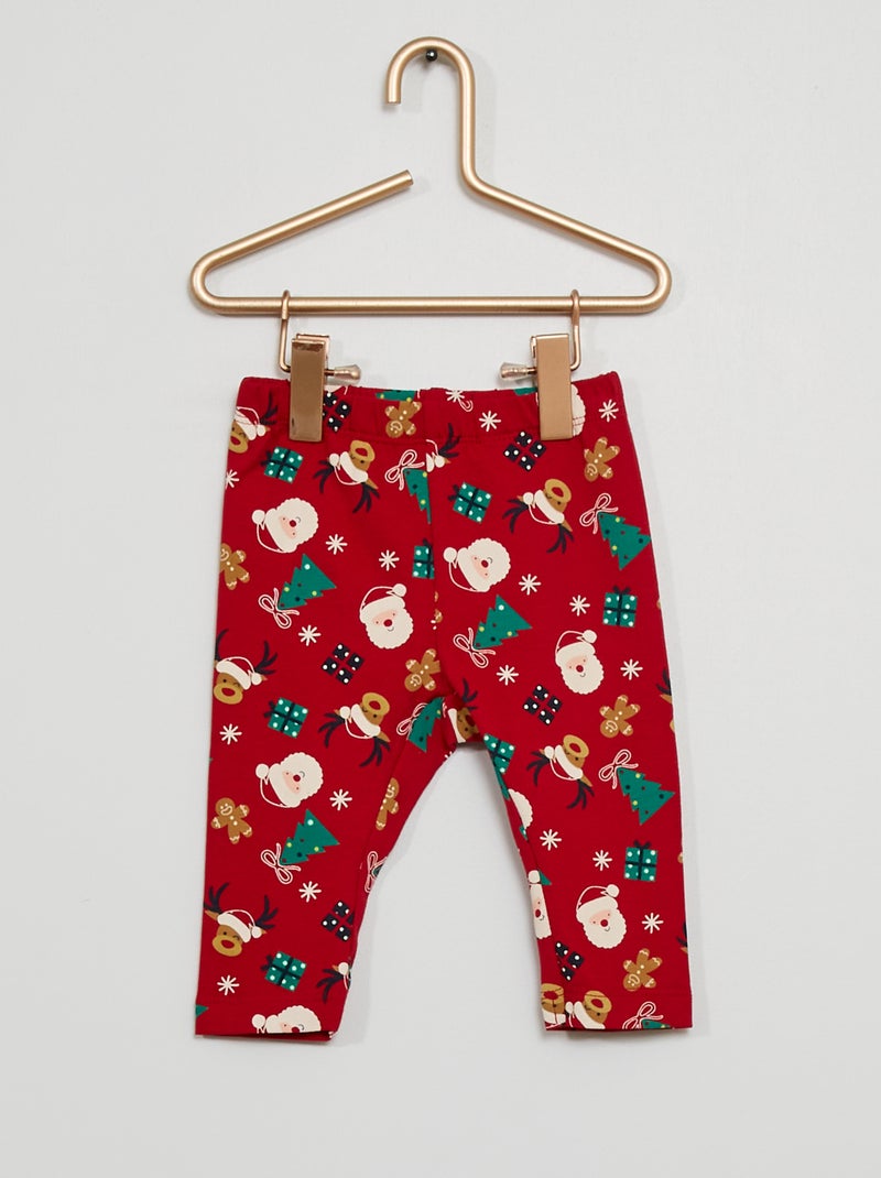 Legging estampado Navidad rojo - Kiabi