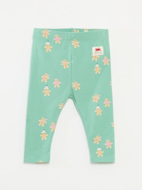 Legging estampado navideño integral en punto de algodón - Kiabi