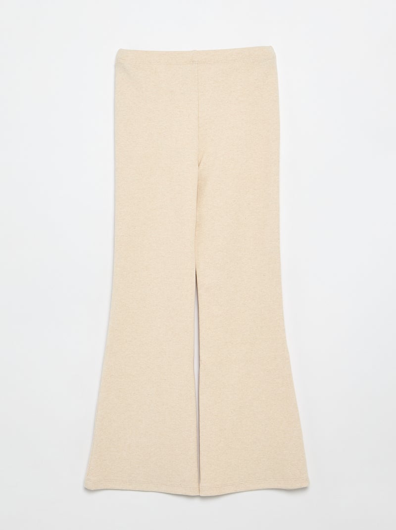 Legging flare de canalé Beige - Kiabi