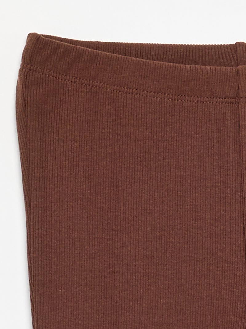Legging flare de canalé Marron - Kiabi