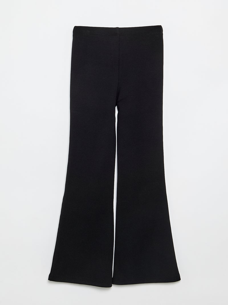 Legging flare de canalé Negro - Kiabi