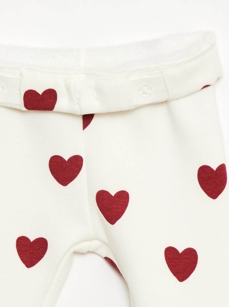 Legging forrado en felpa con lazo Blanco - Kiabi