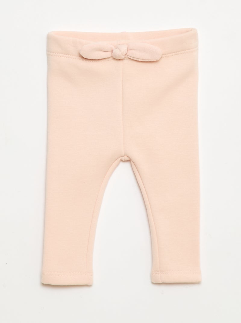 Legging forrado en felpa con lazo Rosa - Kiabi