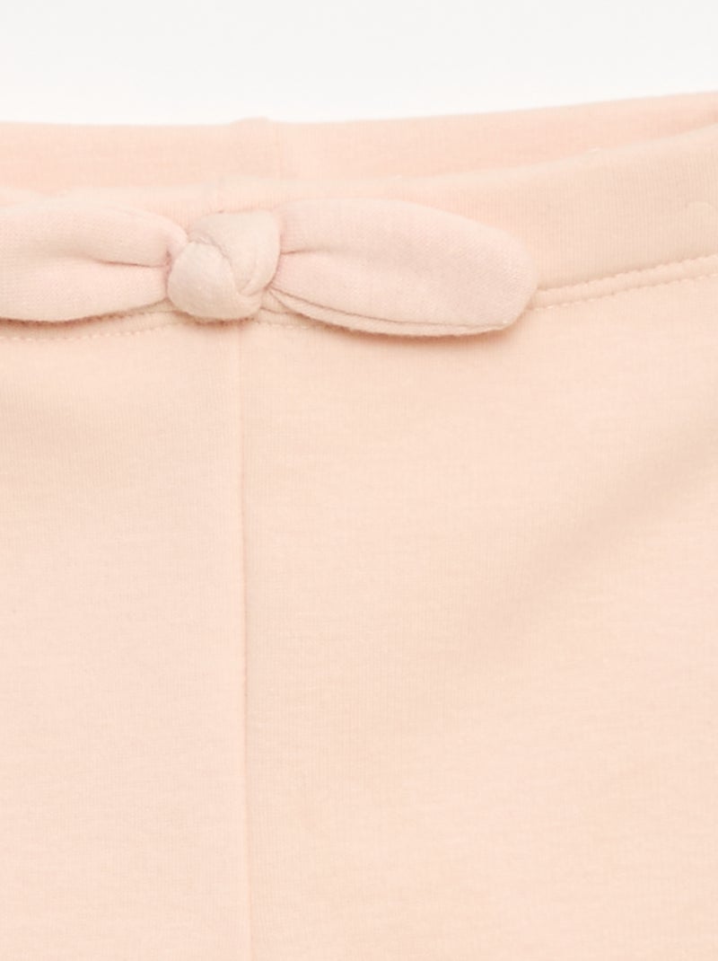 Legging forrado en felpa con lazo Rosa - Kiabi