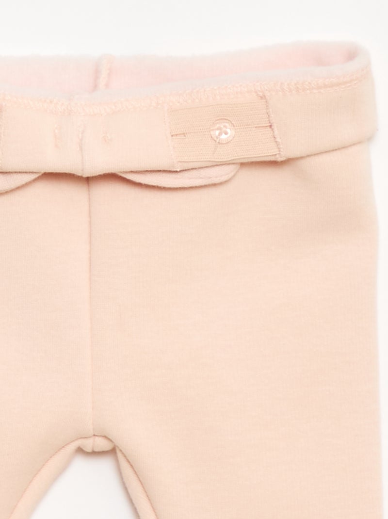 Legging forrado en felpa con lazo Rosa - Kiabi