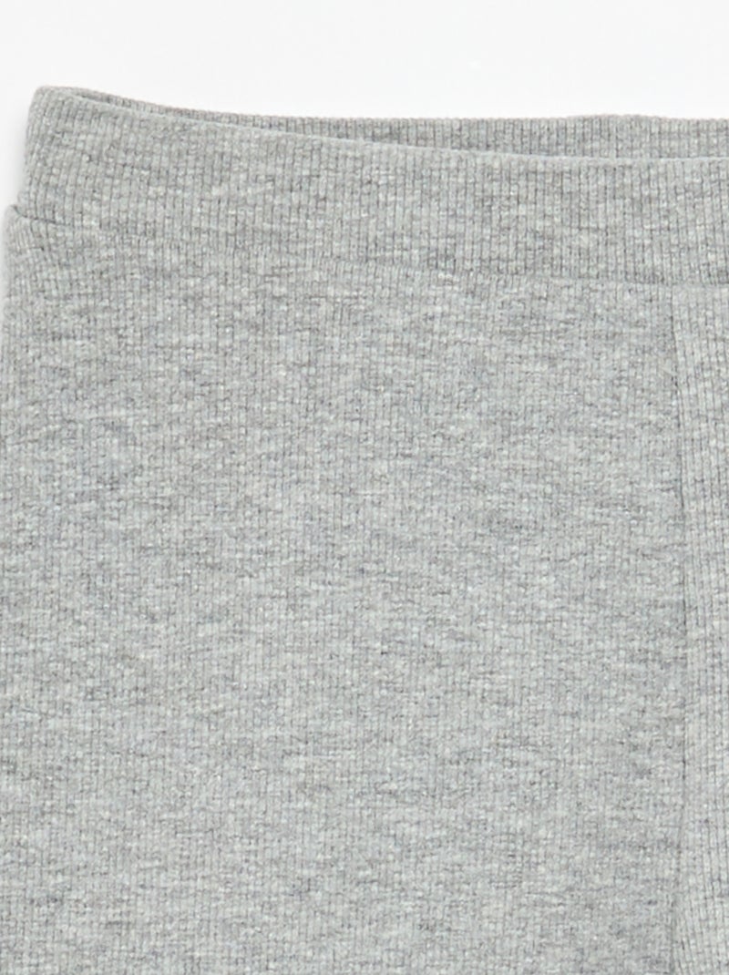 Legging largo acanalado liso Gris - Kiabi