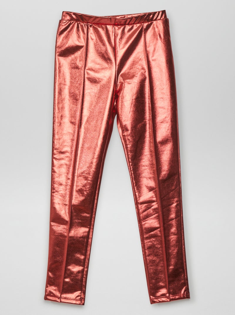 Legging largo brillante ROJO - Kiabi