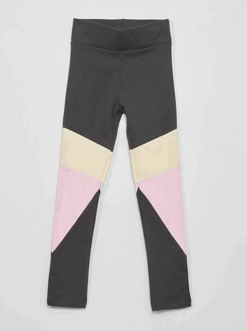 Legging largo colorblock gris oscuro - Kiabi