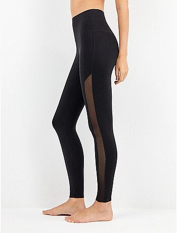 Legging largo con cintura alta moldeadora en microfibra y tul