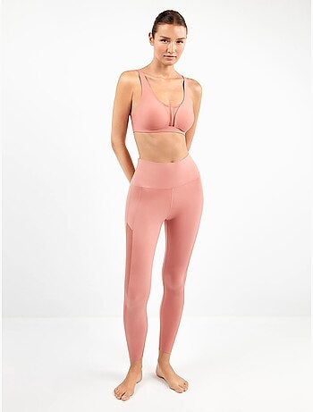 Legging largo con cintura alta moldeadora en microfibra y tul