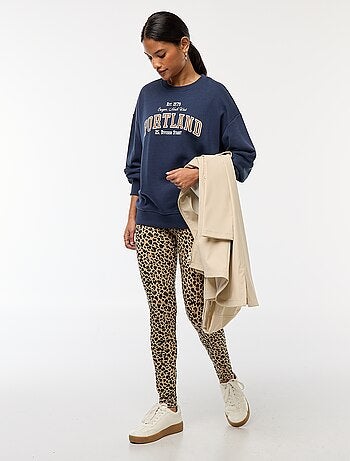 Legging largo con estampado de leopardo