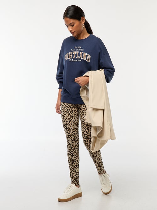 Legging largo con estampado de leopardo - Kiabi