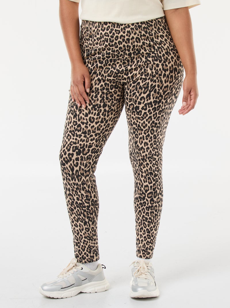 Legging largo con estampado de leopardo Beige - Kiabi