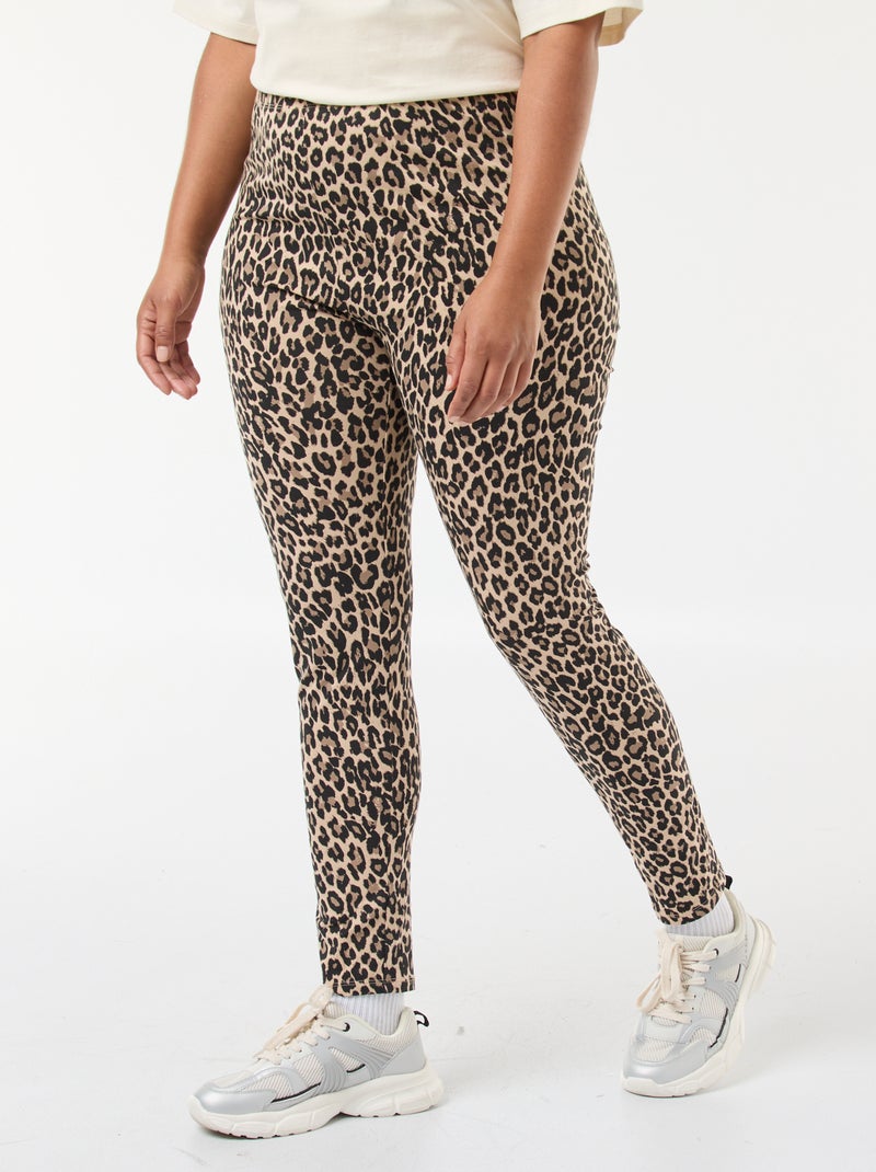 Legging largo con estampado de leopardo Beige - Kiabi