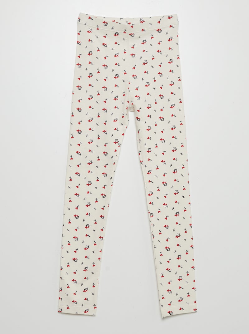 Legging largo con motivo BEIGE - Kiabi