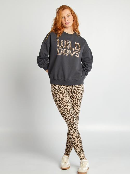 Legging largo con motivo de leopardo - Kiabi