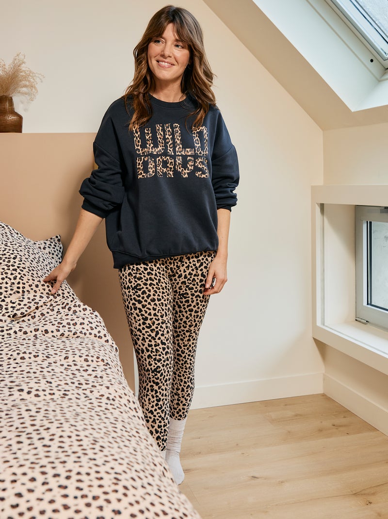 Legging largo con motivo de leopardo BEIGE - Kiabi