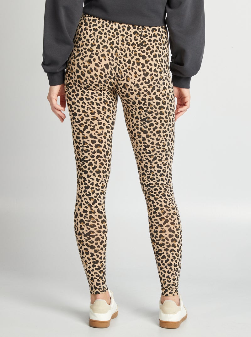 Legging largo con motivo de leopardo BEIGE - Kiabi