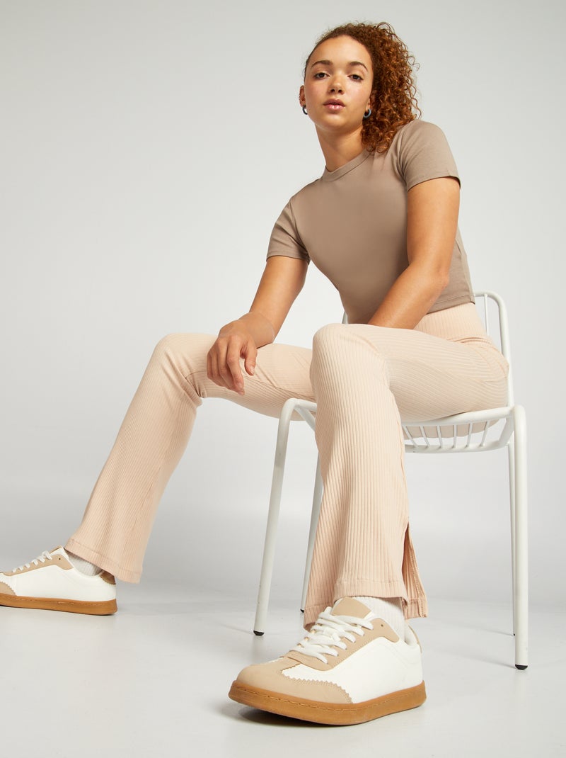 Legging largo corte flare GRIS - Kiabi