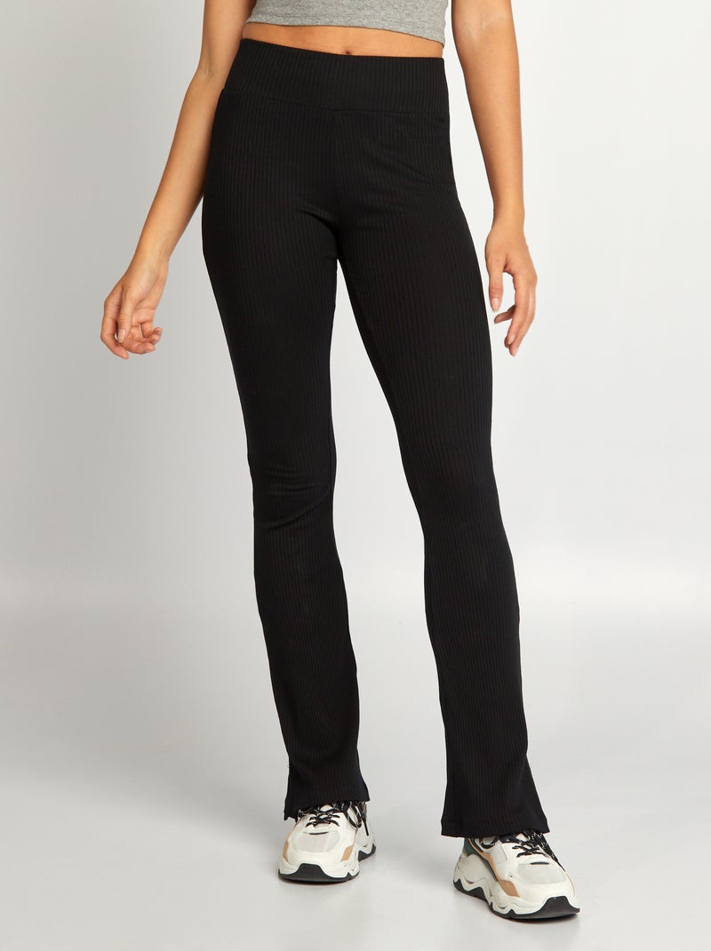 Legging largo corte flare negro - Kiabi