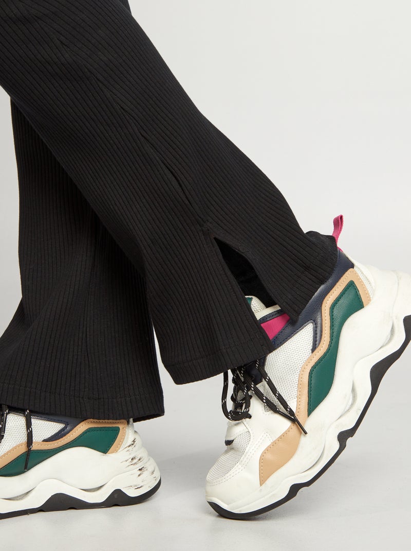 Legging largo corte flare negro - Kiabi