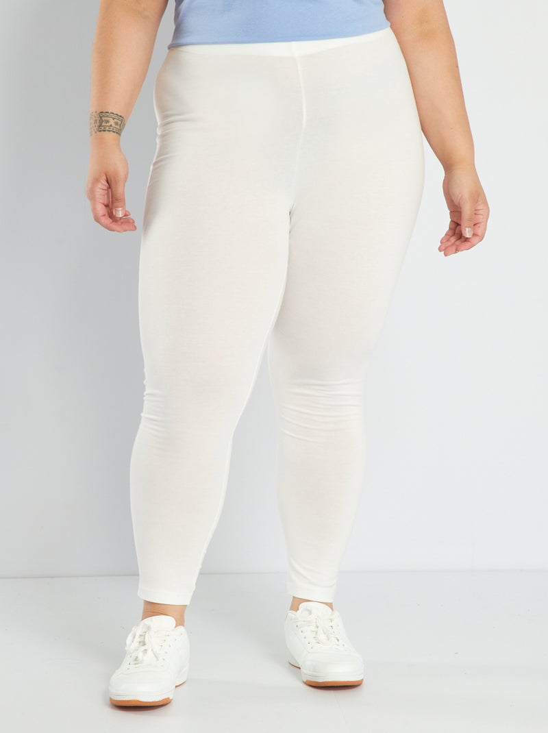 Legging largo de algodón Blanco - Kiabi