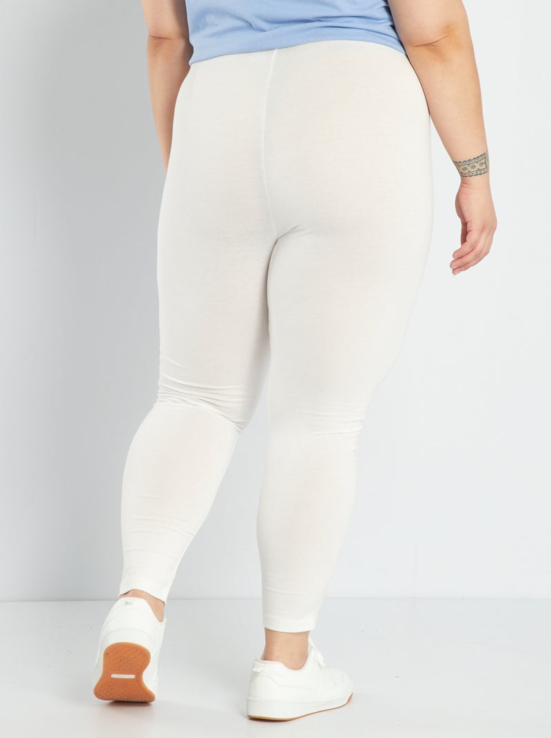 Mallas Leggins Blancos Kiabi Legging Largo De Algodón Blanco