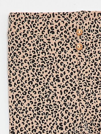 Legging largo de canalé con motivo