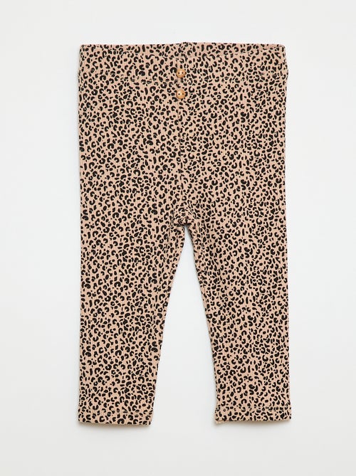 Legging largo de canalé con motivo - Kiabi