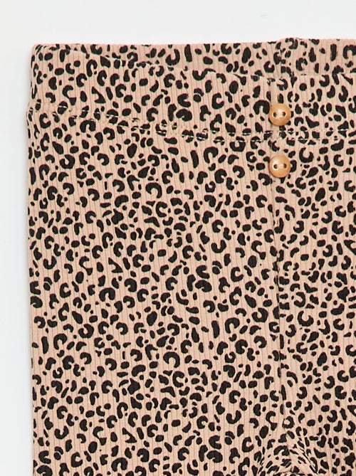 Legging largo de canalé con motivo - Kiabi
