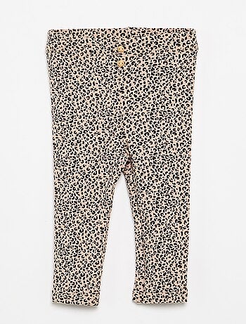 Legging largo de canalé con motivo