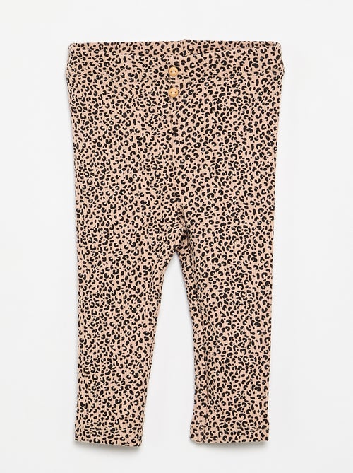 Legging largo de canalé con motivo - Kiabi