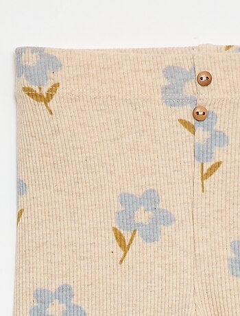 Legging largo de canalé con motivo