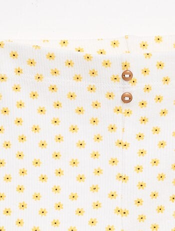 Legging largo de canalé con motivo