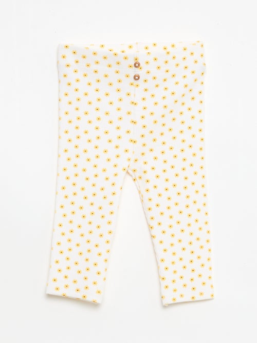 Legging largo de canalé con motivo - Kiabi