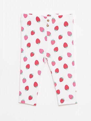 Legging largo de canalé con motivo