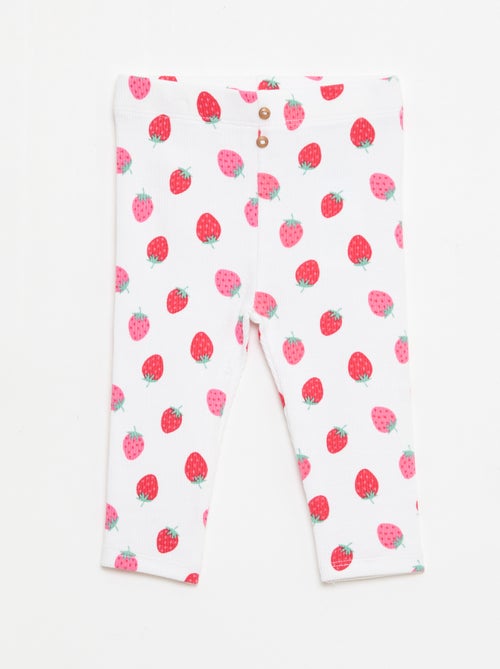 Legging largo de canalé con motivo - Kiabi
