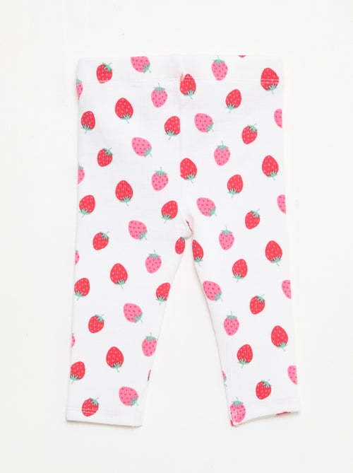 Legging largo de canalé con motivo - Kiabi