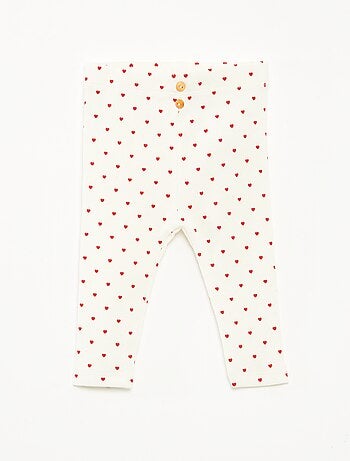Legging largo de canalé con motivo