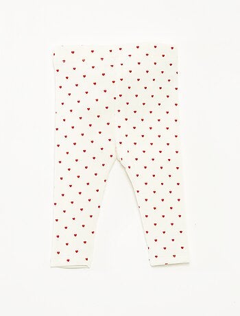 Legging largo de canalé con motivo
