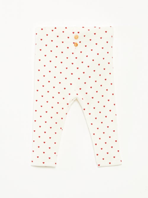 Legging largo de canalé con motivo - Kiabi