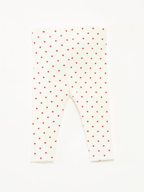 Legging largo de canalé con motivo - Kiabi