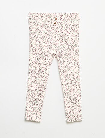 Legging largo de canalé con motivo