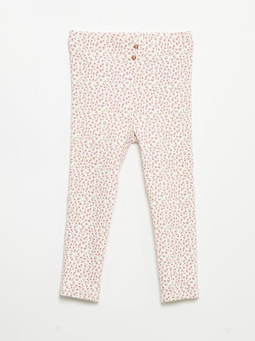 Legging largo de canalé con motivo - Kiabi Legging largo de canalé con motivo - Kiabi