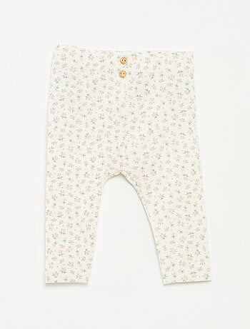 Legging largo de canalé con motivo