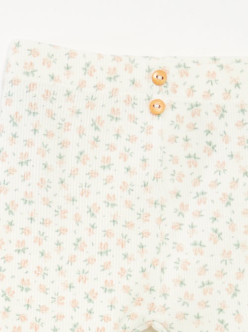 Legging largo de canalé con motivo - Kiabi