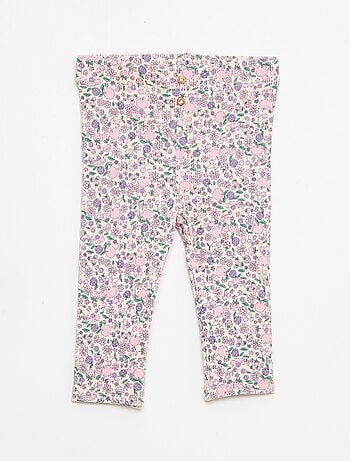 Legging largo de canalé con motivo