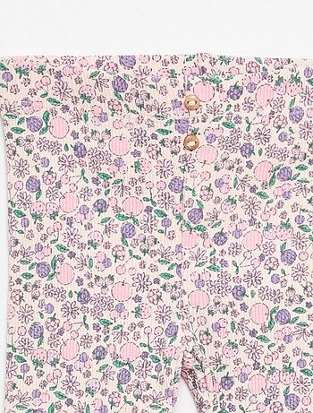 Legging largo de canalé con motivo